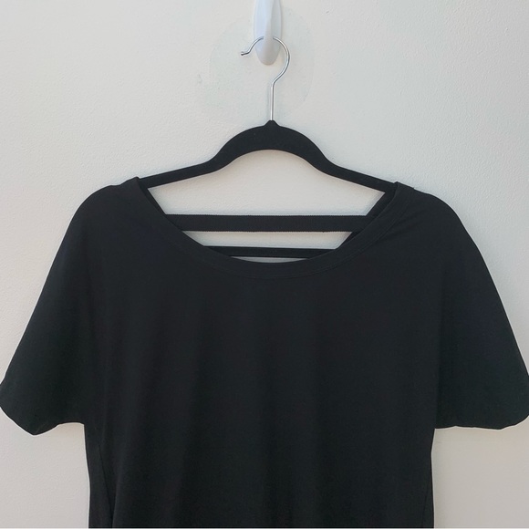 COS size Small Black T Shirt Shift Dress Short Sleeve Stretch Jersey Drop Back - Picture 2 of 10